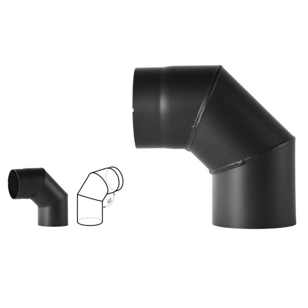 Bertrams Ofenrohrbogen 130mm 90° starr ohne Putztür schwarz 195512